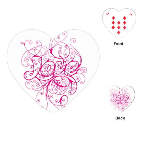 White Love Playing Cards (Heart) from ArtsNow.com Front