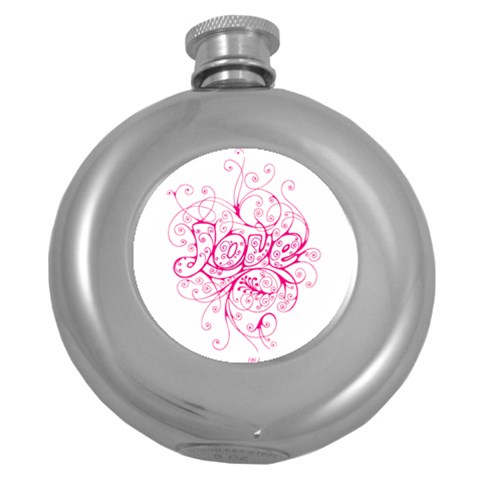 White Love Hip Flask (5 oz) from ArtsNow.com Front