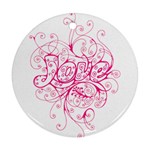 White Love Round Ornament (Two Sides)