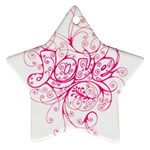 White Love Star Ornament (Two Sides)