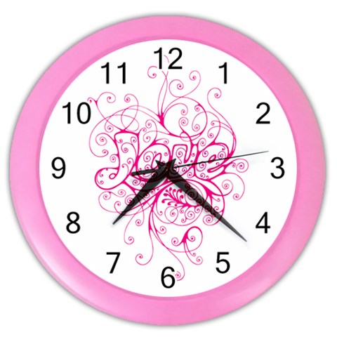 White Love Color Wall Clock from ArtsNow.com Front