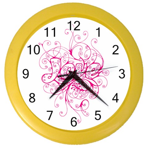 White Love Color Wall Clock from ArtsNow.com Front