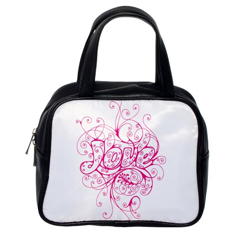 White Love Classic Handbag (One Side) from ArtsNow.com Front