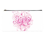 White Love Pencil Case