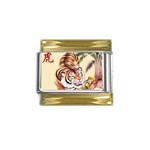 Tiger s Year Gold Trim Italian Charm (9mm)