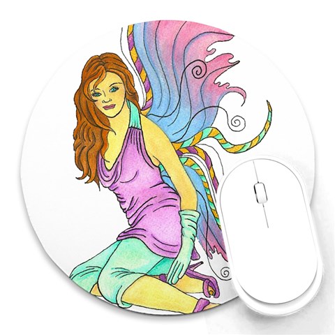 Jewel Round Mousepad from ArtsNow.com Front