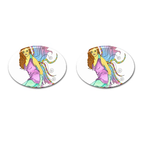 Jewel Cufflinks (Oval) from ArtsNow.com Front(Pair)