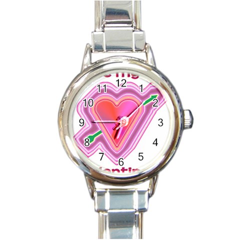 Be My Valentine Round Italian Charm Watch from ArtsNow.com Front