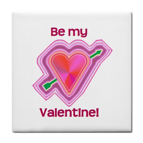 Be My Valentine Tile Coaster from ArtsNow.com Front