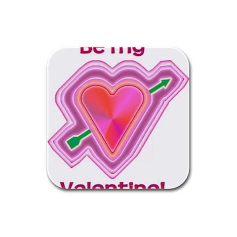 Be My Valentine Rubber Square Coaster (4 pack) from ArtsNow.com Front