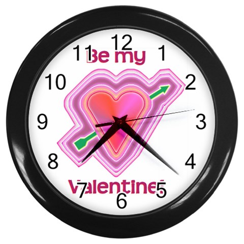 Be My Valentine Wall Clock (Black) from ArtsNow.com Front