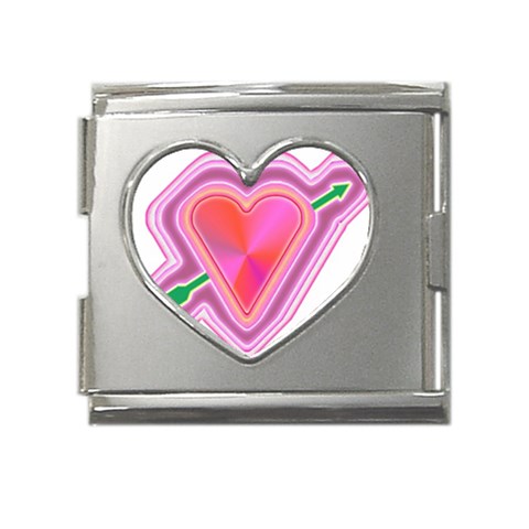 Be My Valentine Mega Link Heart Italian Charm (18mm) from ArtsNow.com Front