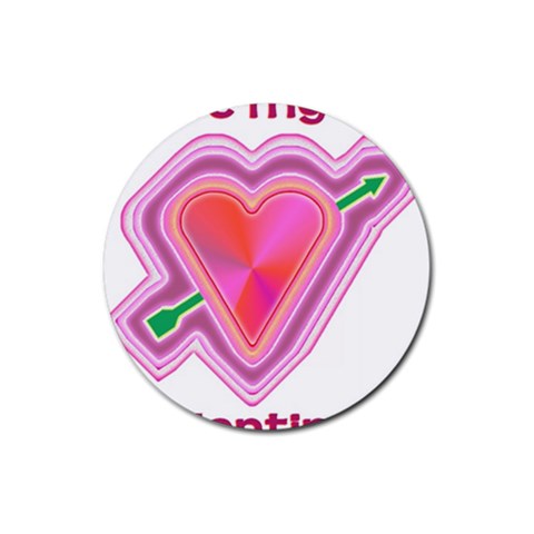 Be My Valentine Rubber Coaster (Round) from ArtsNow.com Front