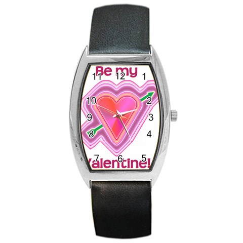 Be My Valentine Barrel Style Metal Watch from ArtsNow.com Front