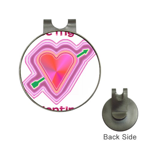 Be My Valentine Golf Ball Marker Hat Clip from ArtsNow.com Front