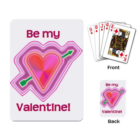 Be My Valentine Playing Cards Single Design from ArtsNow.com Back