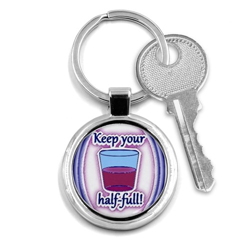 Glass Half Full Key Chain (Round) from ArtsNow.com Front