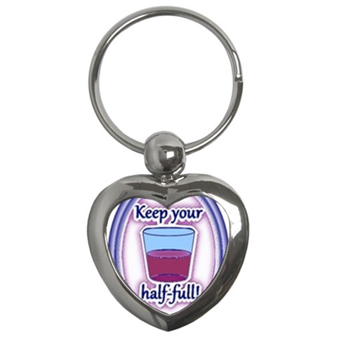 Glass Half Full Key Chain (Heart) from ArtsNow.com Front