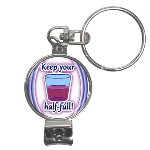 Glass Half Full Nail Clippers Key Chain from ArtsNow.com Front