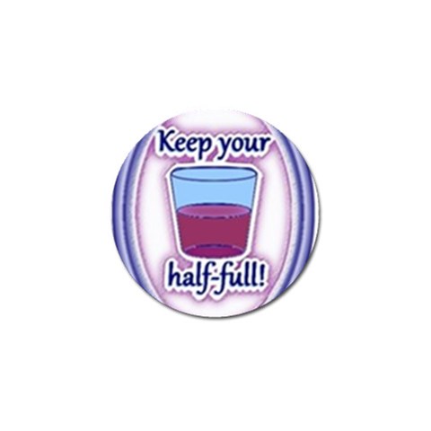 Glass Half Full Golf Ball Marker from ArtsNow.com Front