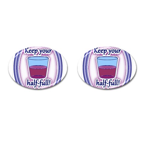 Glass Half Full Cufflinks (Oval) from ArtsNow.com Front(Pair)