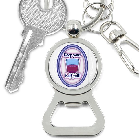 Glass Half Full Bottle Opener Key Chain from ArtsNow.com Front