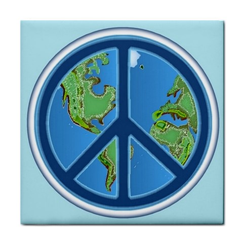 World Peace Tile Coaster from ArtsNow.com Front