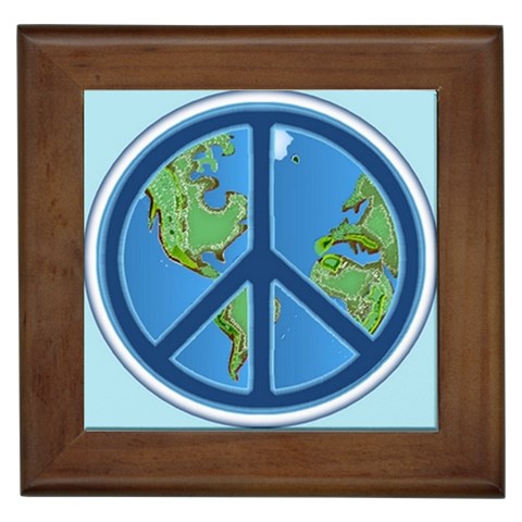 World Peace Framed Tile from ArtsNow.com Front