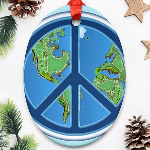 World Peace Ornament (Oval) from ArtsNow.com Front