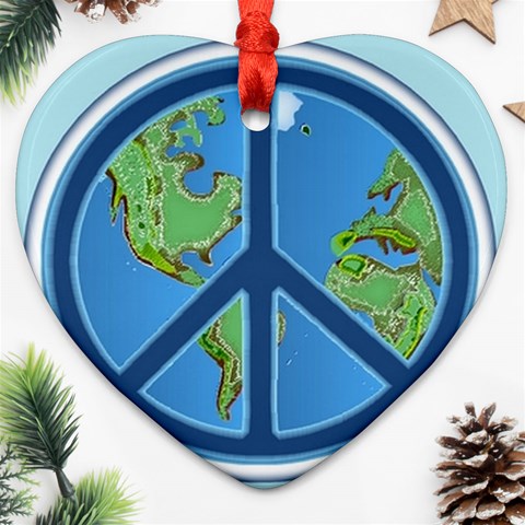 World Peace Ornament (Heart) from ArtsNow.com Front