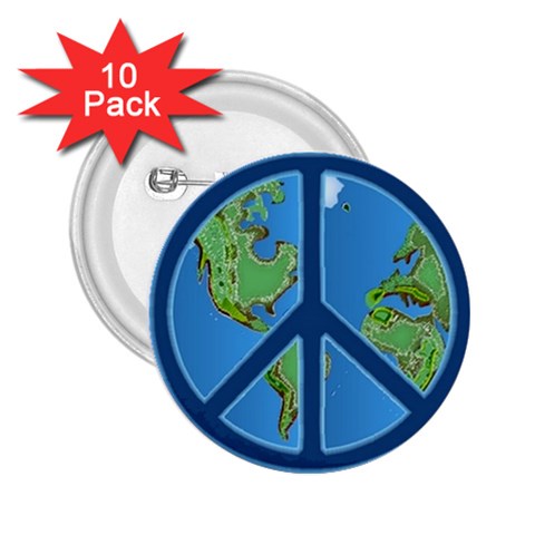 World Peace 2.25  Button (10 pack) from ArtsNow.com Front