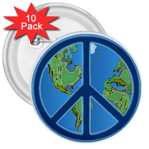 World Peace 3  Button (10 pack) from ArtsNow.com Front