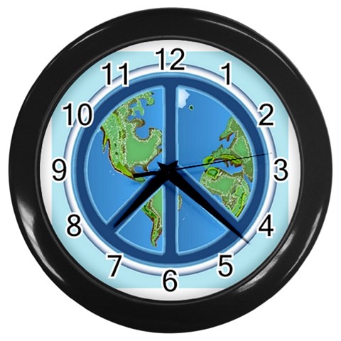 World Peace Wall Clock (Black) from ArtsNow.com Front