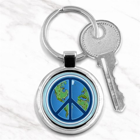 World Peace Key Chain (Round) from ArtsNow.com Front