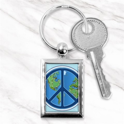 World Peace Key Chain (Rectangle) from ArtsNow.com Front