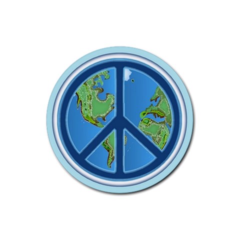 World Peace Rubber Coaster (Round) from ArtsNow.com Front