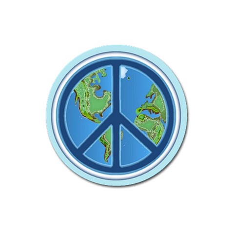 World Peace Magnet 3  (Round) from ArtsNow.com Front