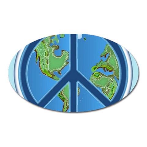 World Peace Magnet (Oval) from ArtsNow.com Front