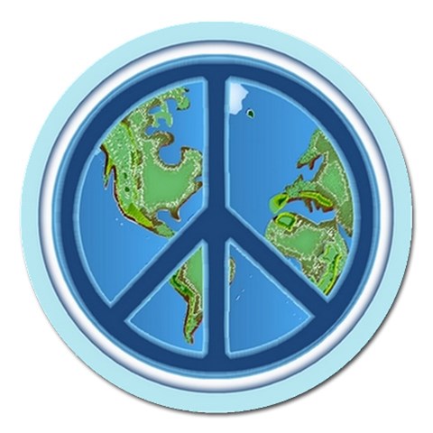 World Peace Magnet 5  (Round) from ArtsNow.com Front