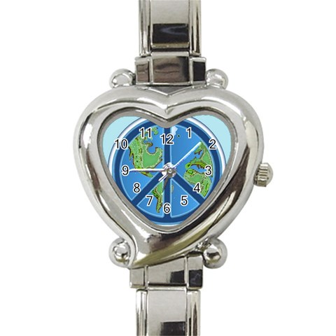 World Peace Heart Italian Charm Watch from ArtsNow.com Front