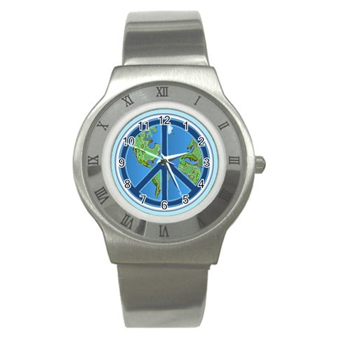 World Peace Stainless Steel Watch from ArtsNow.com Front