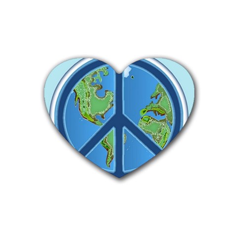 World Peace Rubber Coaster (Heart) from ArtsNow.com Front