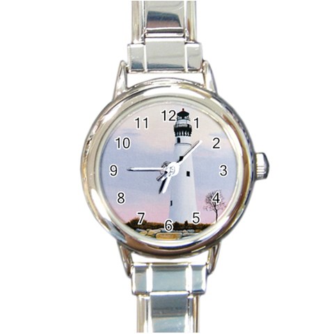 Evening s Light Round Italian Charm Watch from ArtsNow.com Front