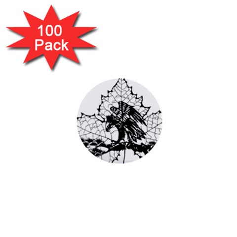 Maple & Eagle 1  Mini Button (100 pack)  from ArtsNow.com Front