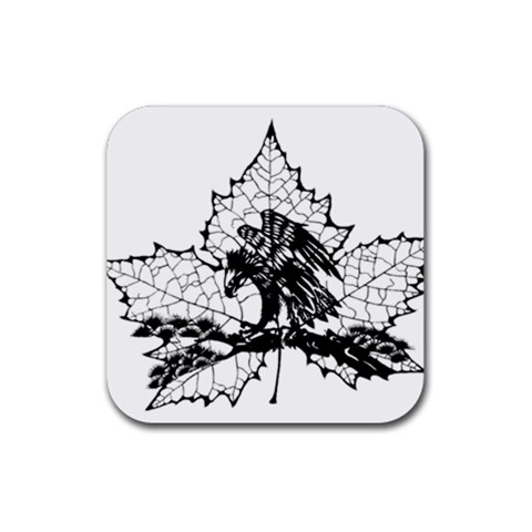 Maple & Eagle Rubber Coaster (Square) from ArtsNow.com Front