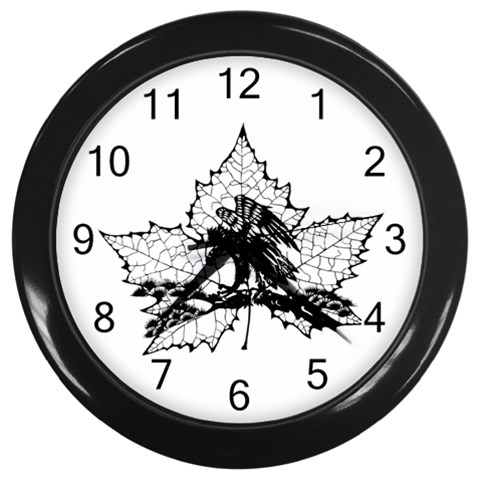 Maple & Eagle Wall Clock (Black) from ArtsNow.com Front