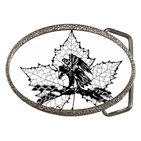 Maple & Eagle Belt Buckle from ArtsNow.com Front