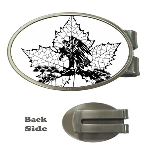 Maple & Eagle Money Clip (Oval) from ArtsNow.com Front