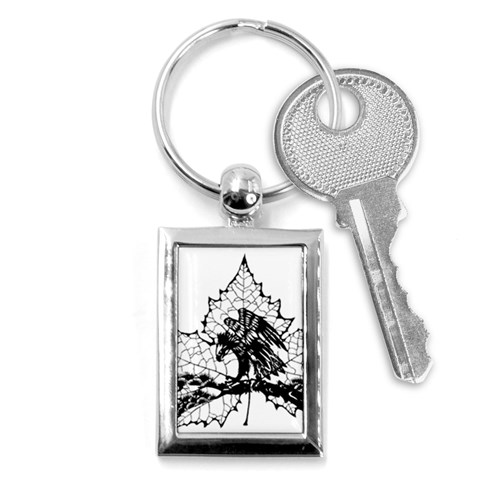 Maple & Eagle Key Chain (Rectangle) from ArtsNow.com Front