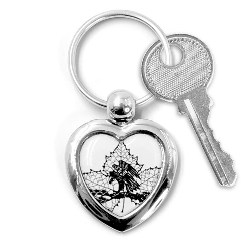 Maple & Eagle Key Chain (Heart) from ArtsNow.com Front